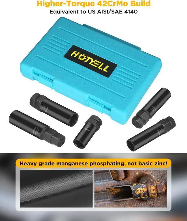 Alt view image 3 of 7 - 5/6/7/10/12 Spline Lug Nut Socket Set, 12 Pcs Locking Lug Nut Key