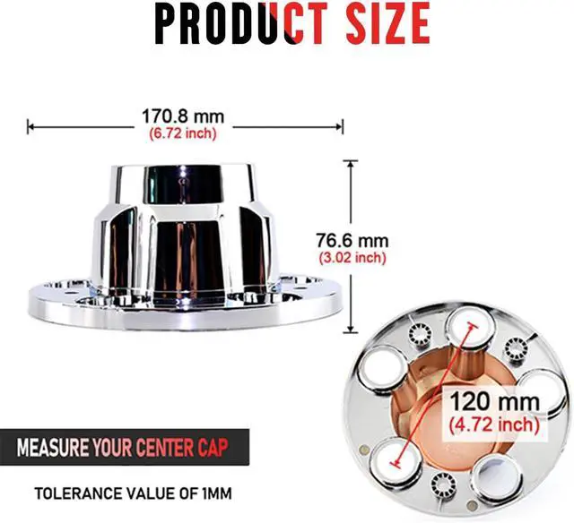Alt view image 2 of 4 - 4PCS 6 3/4" Wheel Center Caps 5 Lug for 15" Rally Wheel Jimmy 10 Van 20 Van Suburban 15649145 560-1095 Chrome Hub Caps
