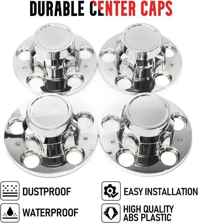 Alt view image 3 of 4 - 4PCS 6 3/4" Wheel Center Caps 5 Lug for 15" Rally Wheel Jimmy 10 Van 20 Van Suburban 15649145 560-1095 Chrome Hub Caps