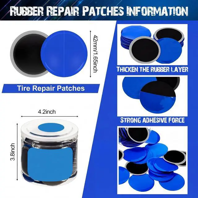 Alt view image 2 of 7 - 500 Pcs Heavy Duty Tire Patches Radial Patch Round Fast Repair Cold Tyre Puncture Repair Kit for Car Truck Motorcycle Automobile Bike Inner Tire (42 mm)