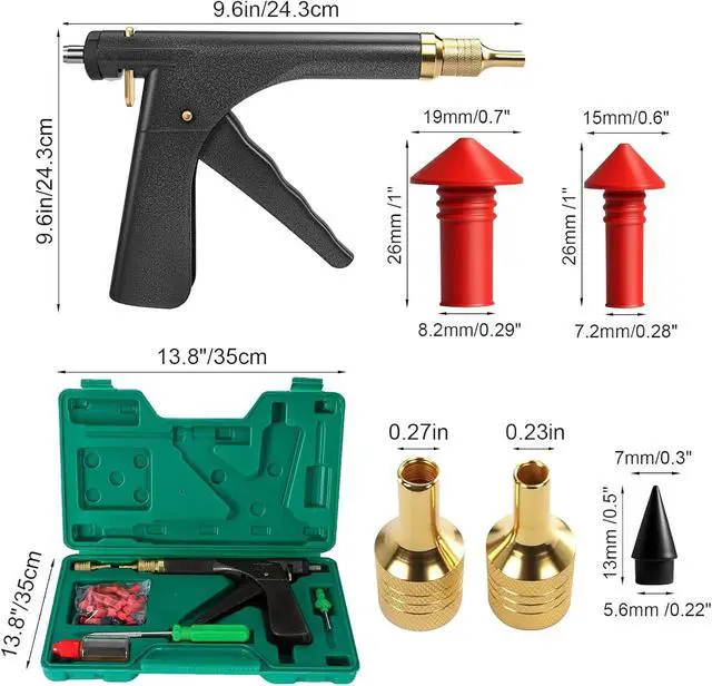 Alt view image 2 of 7 - Tire Repair Kit, Tire Plug Kit Tire Repair Tools to Fix Punctures and Plug Flats Patch Kit with Mushroom Plug for car Motorcycle, Truck, ARB, ATV, Tractor, RV, SUV, Trailer