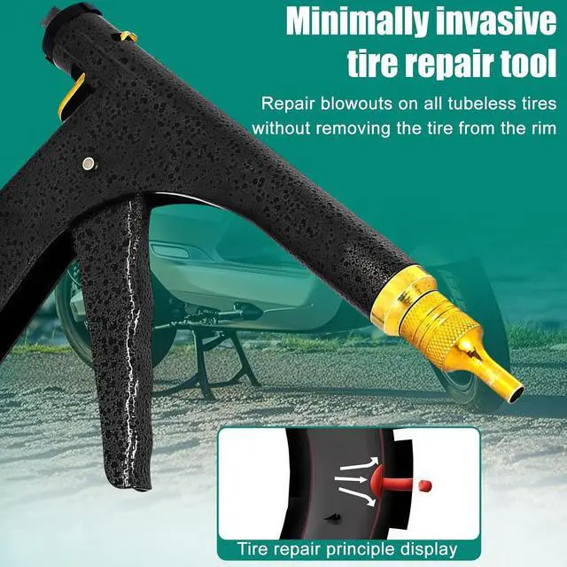 Alt view image 5 of 7 - Tire Repair Kit, Tire Plug Kit Tire Repair Tools to Fix Punctures and Plug Flats Patch Kit with Mushroom Plug for car Motorcycle, Truck, ARB, ATV, Tractor, RV, SUV, Trailer