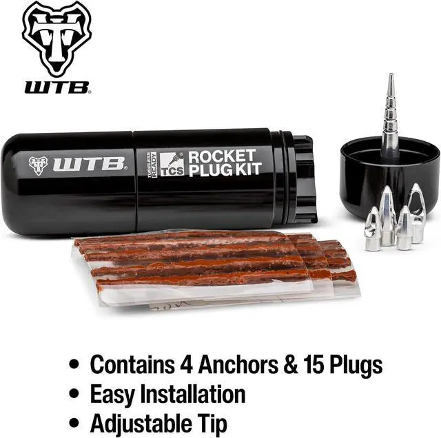 Alt view image 2 of 7 - Rocket Bike Tire Repair Kit - Easy Tire Plug Kit for Tubeless Mountain & Gravel Bike Tires. Includes 15 Plugs & 4 Reusable Anchors