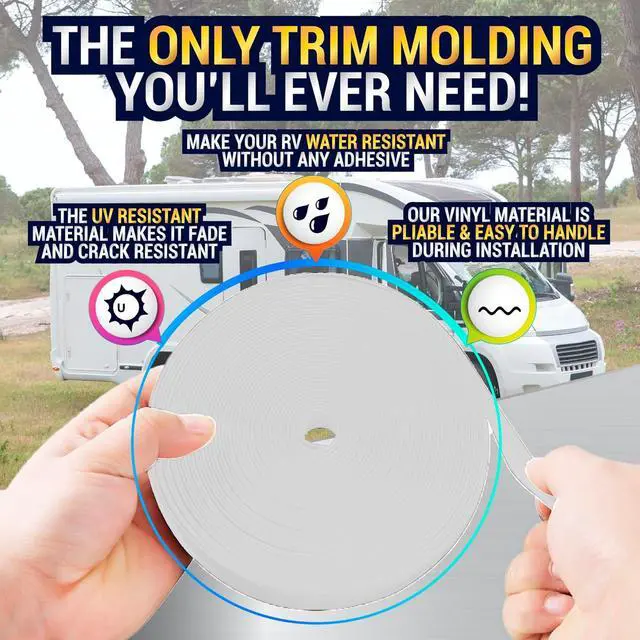 Alt view image 4 of 6 - 1-inch RV Trim Molding Insert White