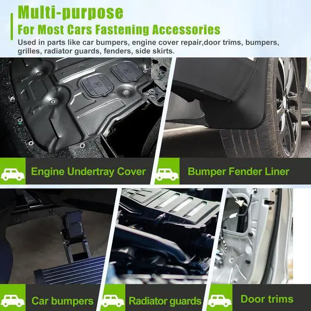 Alt view image 6 of 6 - 260PCS U-Nut Clips & Automotive Body Fender Bolts Kit,for Most Cars Fender,Engine Undertray Cover, Engine Cover & Bumper Fender Liner