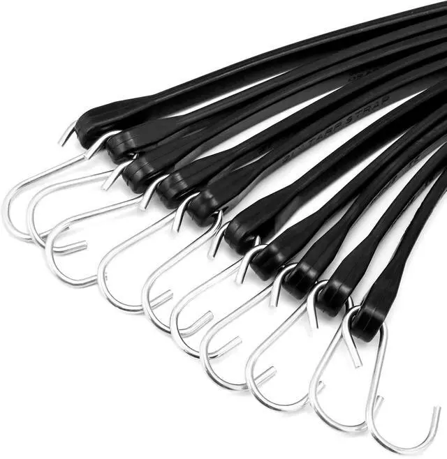 Alt view image 7 of 7 - 21 Inch Tarp Straps with S-Hooks, 50 Pack Heavy Duty Natural Rubber Bungee Cords for Flatbed Trailers, Truck Beds, Canvases & Cargo Tie Down Weather Resistant Elastic Straps