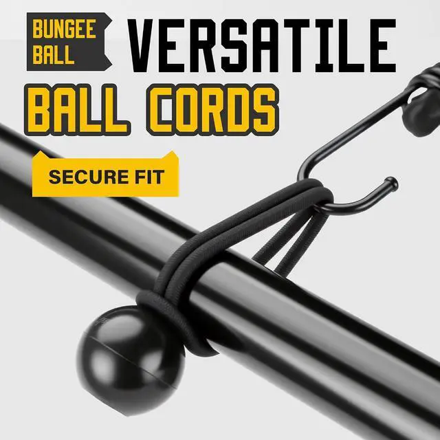 Alt view image 3 of 7 - Bungee Cords with Hooks, Upgrade 30pcs Assortment Heavy Duty Outdoor with 24'' 32'' 48'' Adjustable Bungee Cords, 10'' J Hooks Cord, 6" Canopy Tarp Ball Ties and Tarp Clips Drawstring Organizer Bag