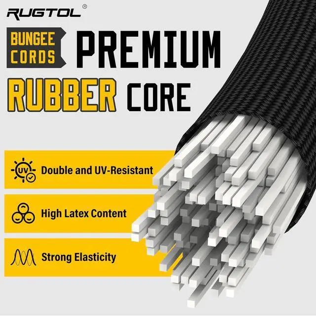 Alt view image 7 of 7 - Bungee Cords with Hooks, Upgrade 30pcs Assortment Heavy Duty Outdoor with 24'' 32'' 48'' Adjustable Bungee Cords, 10'' J Hooks Cord, 6" Canopy Tarp Ball Ties and Tarp Clips Drawstring Organizer Bag