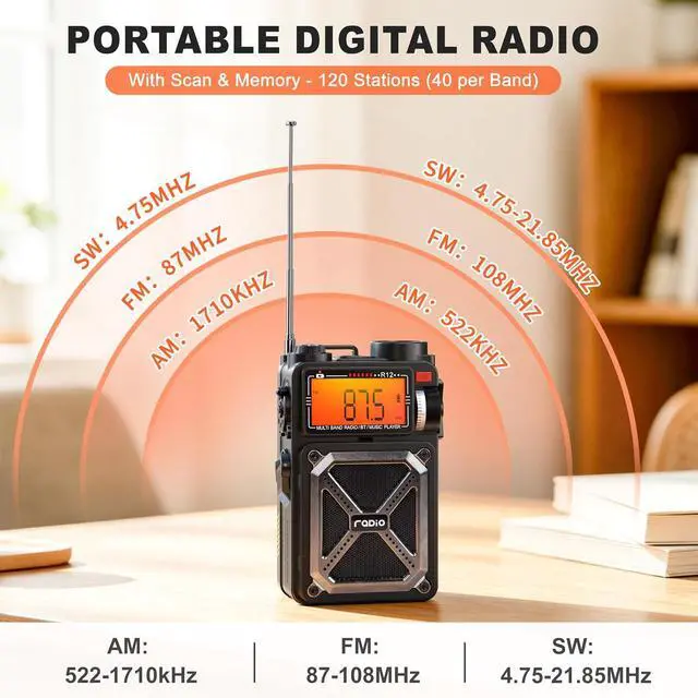 Alt view image 3 of 7 - Solar Hand Crank Emergency Radio,NOAA Weather Alert, AM/FM/SW