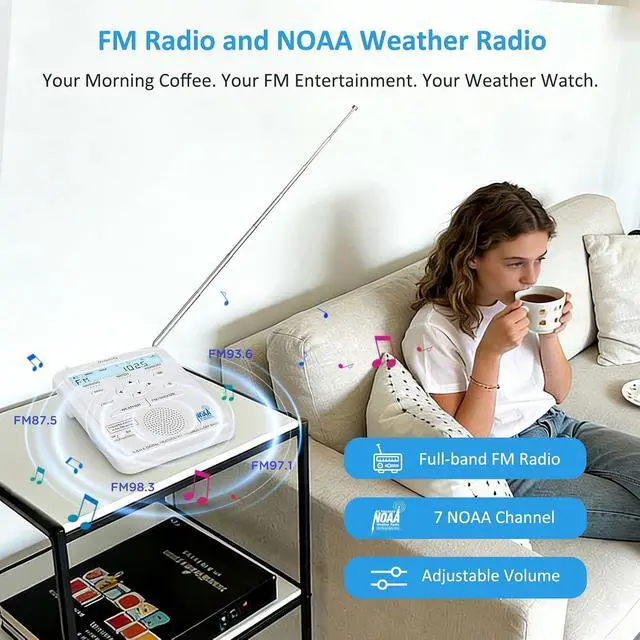 Alt view image 6 of 7 - Weather Radio NOAA Alert with Battery Backup & FM Radio for Home