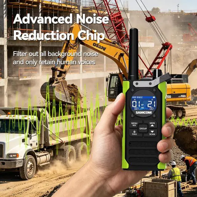 Alt view image 2 of 7 - T5 FRS Two-Way Radio,IP67 Waterproof Walkie Talkies for Adults with USB-C Rechargeable, NOAA Weather Alert, AI Noise Reduction, FM Radio, Flashlight SOS for Hiking Construction Cruise