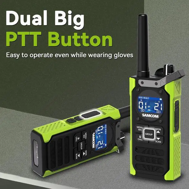 Alt view image 7 of 7 - T5 FRS Two-Way Radio,IP67 Waterproof Walkie Talkies for Adults with USB-C Rechargeable, NOAA Weather Alert, AI Noise Reduction, FM Radio, Flashlight SOS for Hiking Construction Cruise