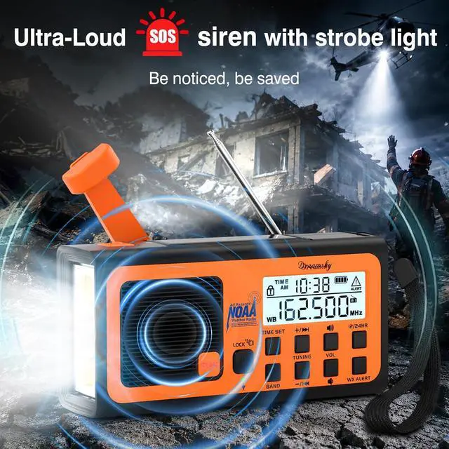 Alt view image 3 of 7 - Emergency Radio NOAA Weather Alert with Hand Crank