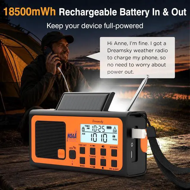 Alt view image 7 of 7 - Emergency Radio NOAA Weather Alert with Hand Crank