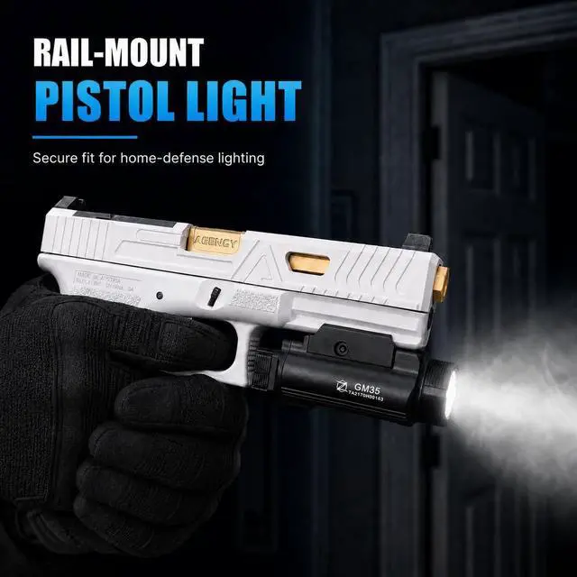 Alt view image 7 of 7 - GM35 Tactical Flashlight, USB-C Rail Mounted Light, 1350 Lumens