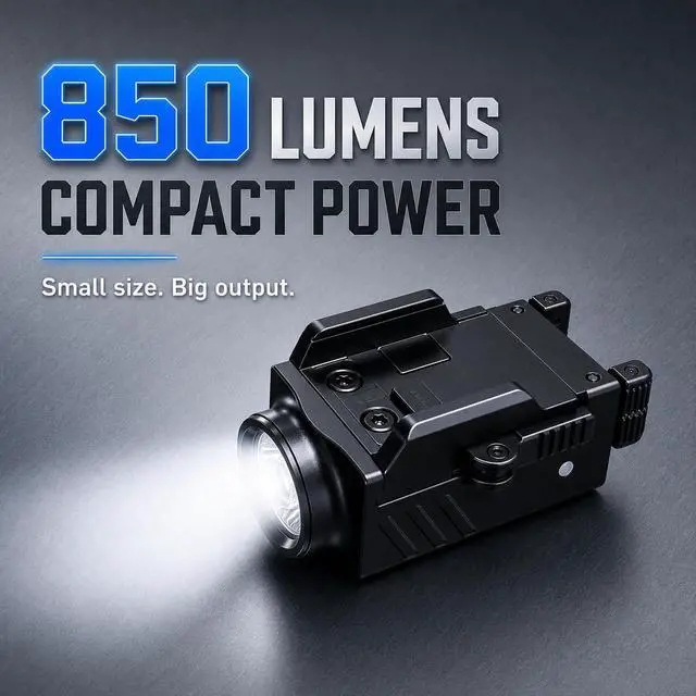Alt view image 2 of 7 - GM23-V2 Compact Tactical Flashlight, USB-C Rail Light, 850 Lumens