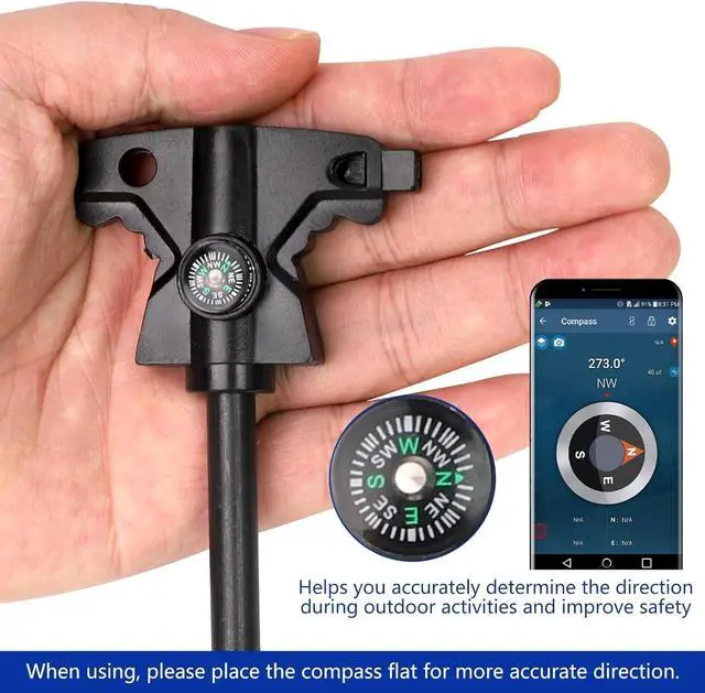 Alt view image 5 of 7 - 4.5Inch Magnesium Fire Starter Kit with Compass, Whistle, Striker, High Temp Magnesium Rod, Ferro Rod Fire Starter Survival Tool for Camping, Hiking and Emergency