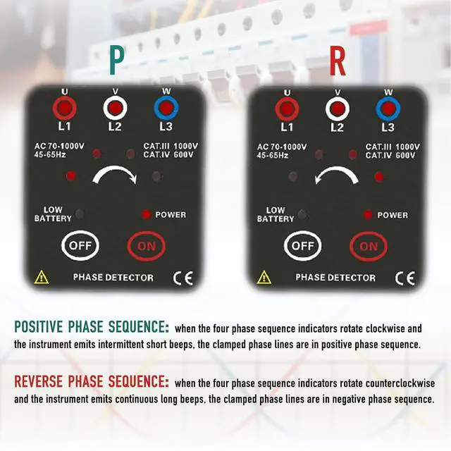 Alt view image 5 of 7 - 1000D Non-Contact Phase Sequence Tester Phase Rotation Meter