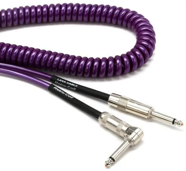 Main image of Retro Coil Instrument Cable Metallic Purple, 20 Feet Angled-Straight