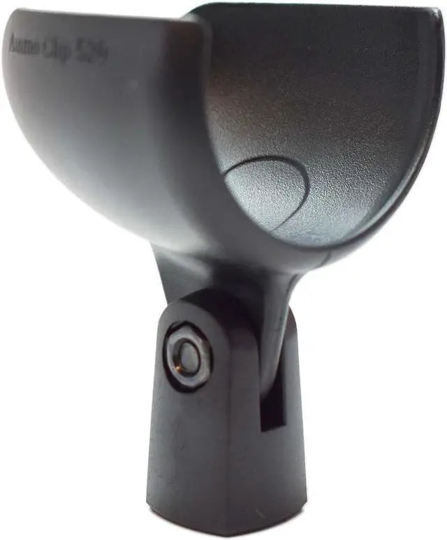 Main image of Ammo Clip 520 Bullet Mic Holder Compatible With Shure 520DX Green Bullet, Superlux D112/C and Other Similar Harmonica Microphones (Natural Black)