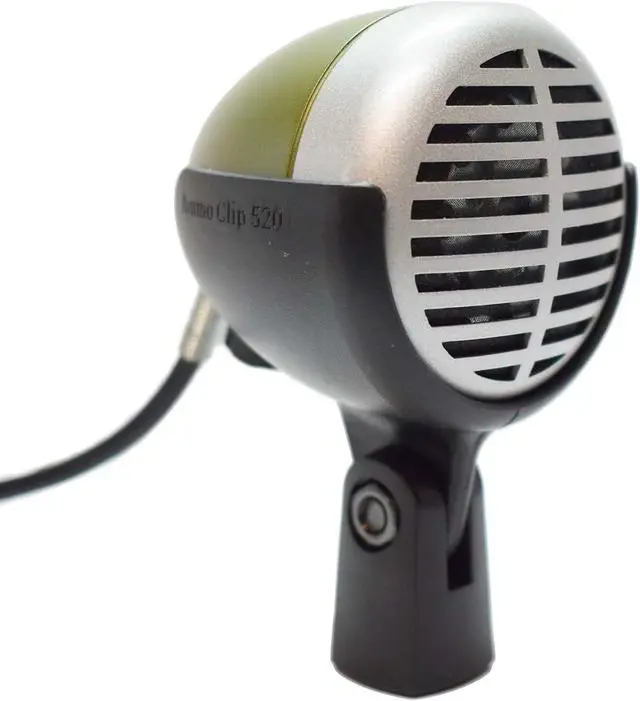 Alt view image 2 of 7 - Ammo Clip 520 Bullet Mic Holder Compatible With Shure 520DX Green Bullet, Superlux D112/C and Other Similar Harmonica Microphones (Natural Black)
