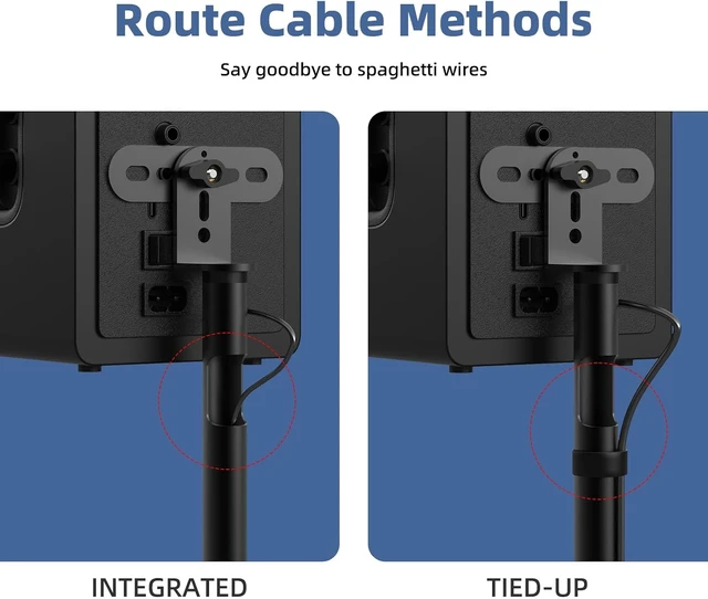 Alt view image 5 of 7 - Universal Speaker Stands Pair, Satellite & Bookshelf Speaker Stands-28-38in Adjustable, Surround Sound Speaker Stand for Home Theater, Compatible to //JBL/Sonos/Klipsch/Edifier/Polk