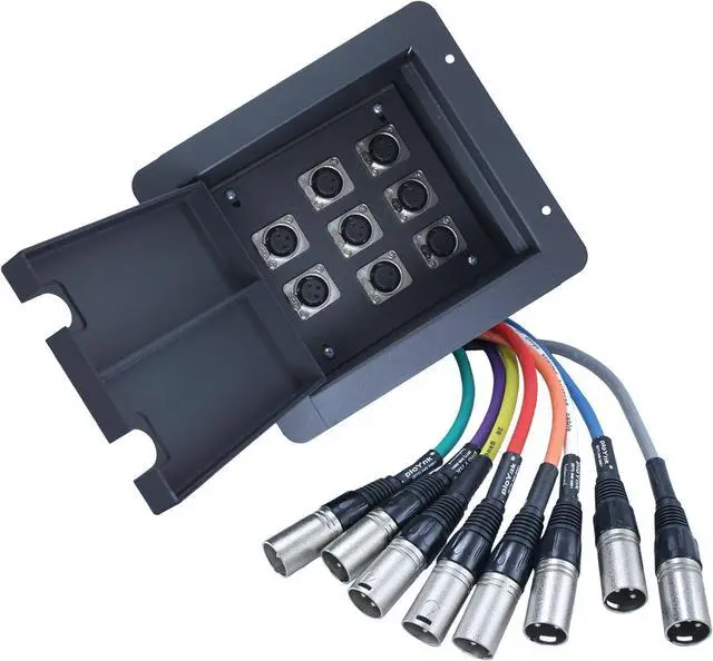 Main image of Pro Audio Recessed Stage in Floor Pocket Box Black with Prewired Connections
