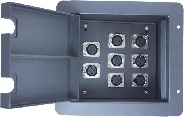 Alt view image 2 of 2 - Pro Audio Recessed Stage in Floor Pocket Box Black with Prewired Connections