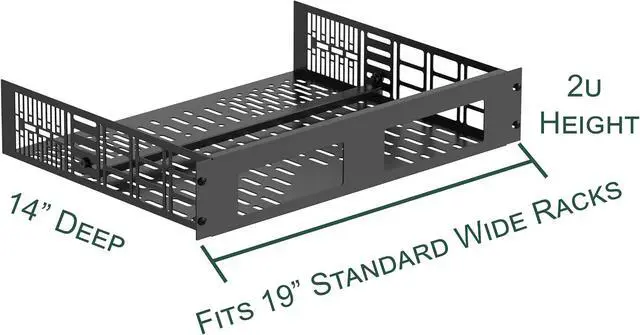 Alt view image 2 of 4 - 2U Rack Mount Shelf for WiiM Amp & WiiM Amp Pro