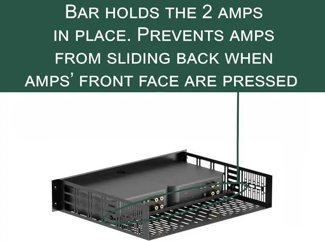 Alt view image 3 of 4 - 2U Rack Mount Shelf for WiiM Amp & WiiM Amp Pro