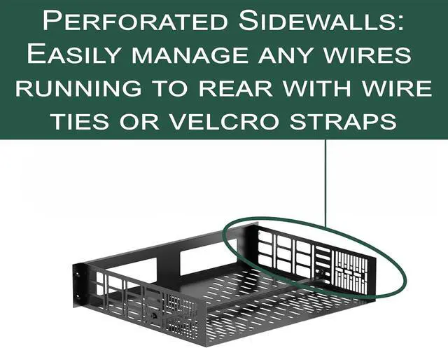 Alt view image 4 of 4 - 2U Rack Mount Shelf for WiiM Amp & WiiM Amp Pro