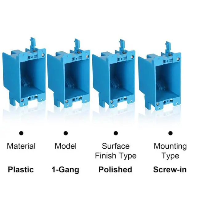 Alt view image 3 of 7 - 24 Pack 1-Gang Old Work Retrofit Electrical Box, 14 Cu. in. PVC Junction Box, for Wall Switch/Outlet Installation, Easy Mounting for Construction and Renovation