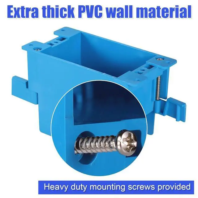 Alt view image 5 of 7 - 24 Pack 1-Gang Old Work Retrofit Electrical Box, 14 Cu. in. PVC Junction Box, for Wall Switch/Outlet Installation, Easy Mounting for Construction and Renovation