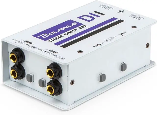 Main image of D2 Premium Passive Stereo DI Box, 2 Channel Direct Box with -15dB Pad, Ground Lift & Polarity Switch, XLR Thru Output for Guitar, Bass, Keyboard, Live Stage, Church PA System