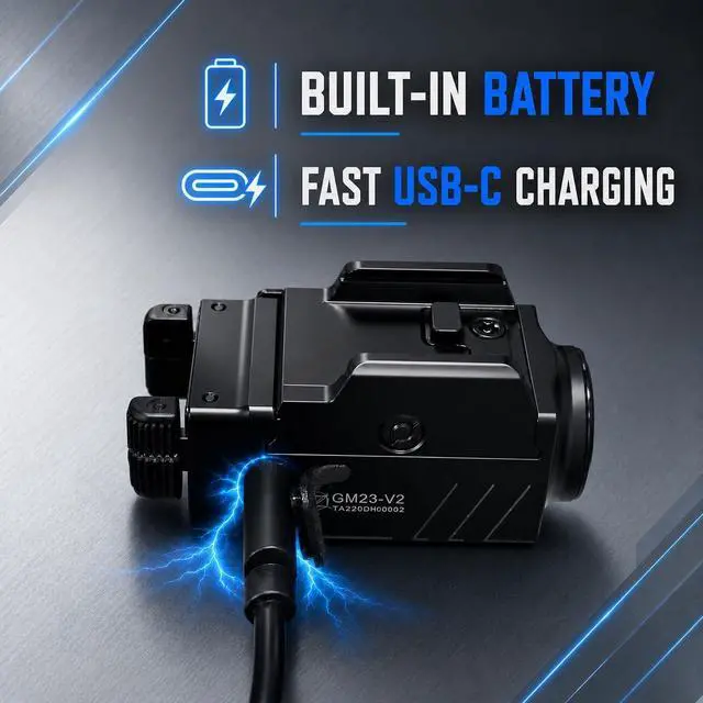 Alt view image 5 of 7 - GM23-V2 Compact Tactical Flashlight, USB-C Rail Light, 850 Lumens