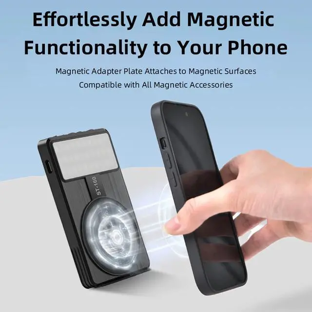 Alt view image 4 of 6 - Magnetic Phone Light - 3 Color Temperature, 160 LED Selfie Light with Clip for Phone, Camera, Laptop, iPad, 3000mAh Portable Video Light for TikTok/Vlog,/Zoom Calls,/Makeup (Black)