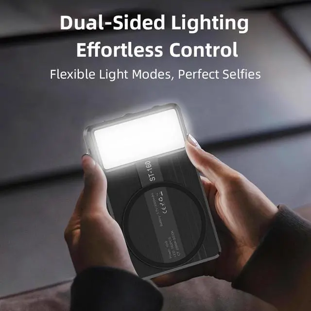 Alt view image 5 of 6 - Magnetic Phone Light - 3 Color Temperature, 160 LED Selfie Light with Clip for Phone, Camera, Laptop, iPad, 3000mAh Portable Video Light for TikTok/Vlog,/Zoom Calls,/Makeup (Black)