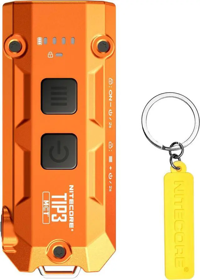 Main image of TIP3 Multiple Color Temperatures Metallic Keychain Light Tag (Orange)
