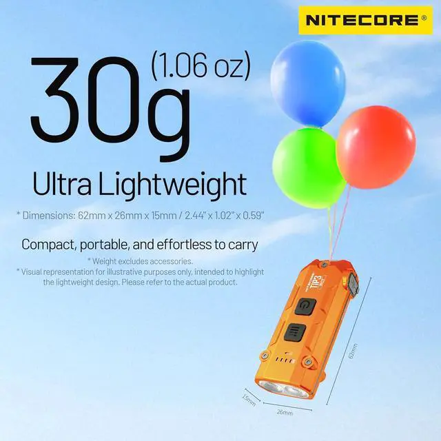 Alt view image 5 of 7 - TIP3 Multiple Color Temperatures Metallic Keychain Light Tag (Orange)