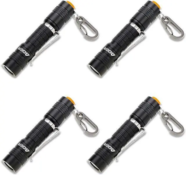 Main image of 4 Pack Ultra Bright Compact EDC Keychain LED Flashlight 180lm Pocket Flashlight with Battery IPX7 Waterproof Tail Switch Flashlights for Camping, Hiking, Outdoor Activity Emergency Lighting
