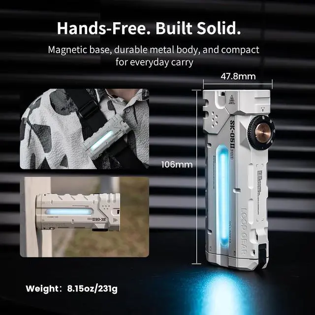 Alt view image 5 of 7 - SK05 Pro 2 5000 Lumens LED Flashlight with 8000mAh Battery