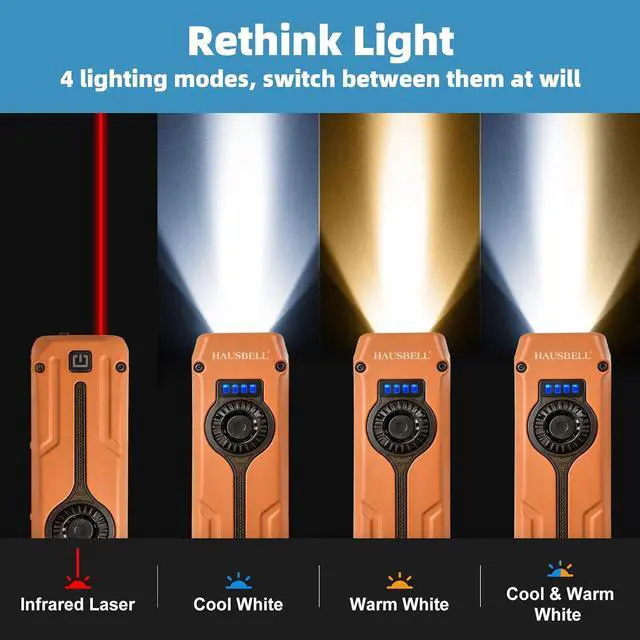 Alt view image 2 of 7 - 2PCS Flat EDC Rechargeable Tactical Flashlight UV Magnetic small Work light