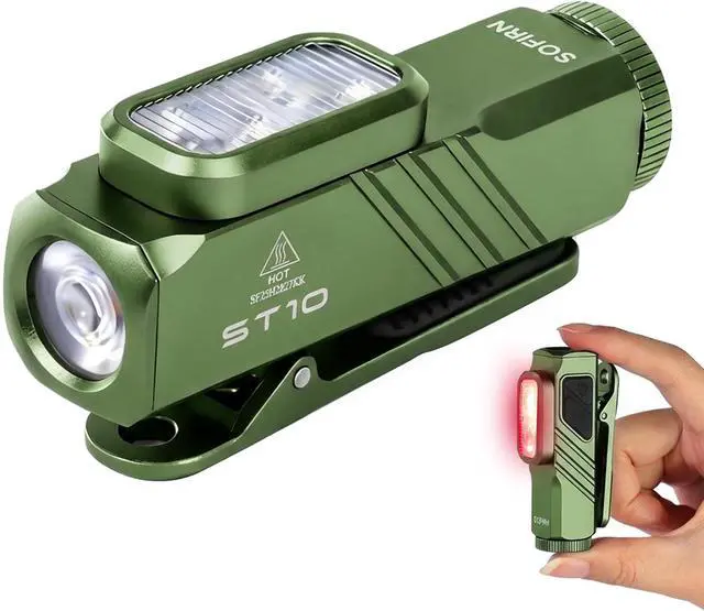 Main image of ST10 EDC Flashlight 1000 Lumens Rechargeable, Red Light, Magnetic