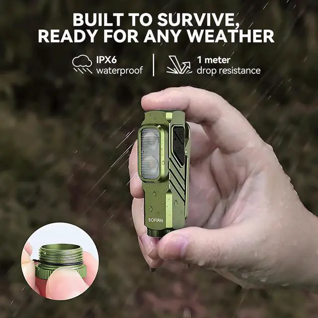 Alt view image 6 of 7 - ST10 EDC Flashlight 1000 Lumens Rechargeable, Red Light, Magnetic