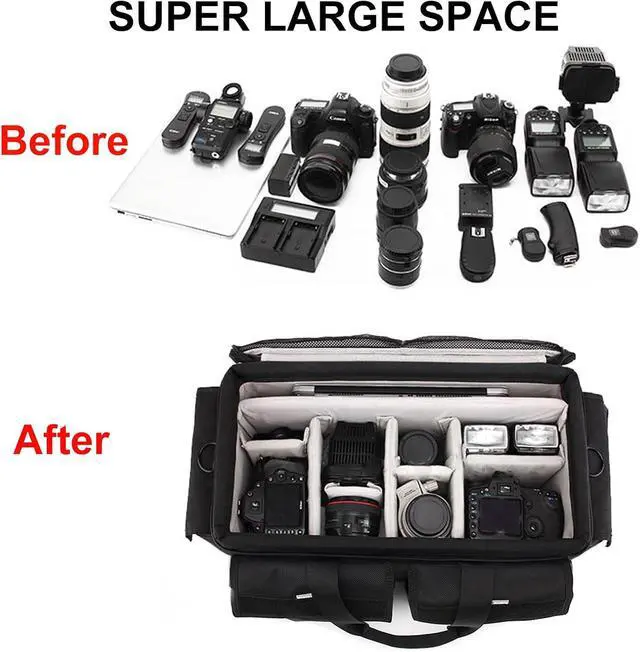 Alt view image 4 of 7 - Large Camera Bag, Pressure proof &Waterproof DSLR SLR Mirrorless Gadget bag,Cine Cube Bag for Camera Gear, Photographer, Videographer VideomakersFor FS7/FS6(XL)