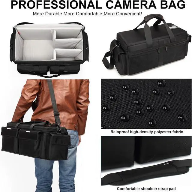 Alt view image 6 of 7 - Large Camera Bag, Pressure proof &Waterproof DSLR SLR Mirrorless Gadget bag,Cine Cube Bag for Camera Gear, Photographer, Videographer VideomakersFor FS7/FS6(XL)