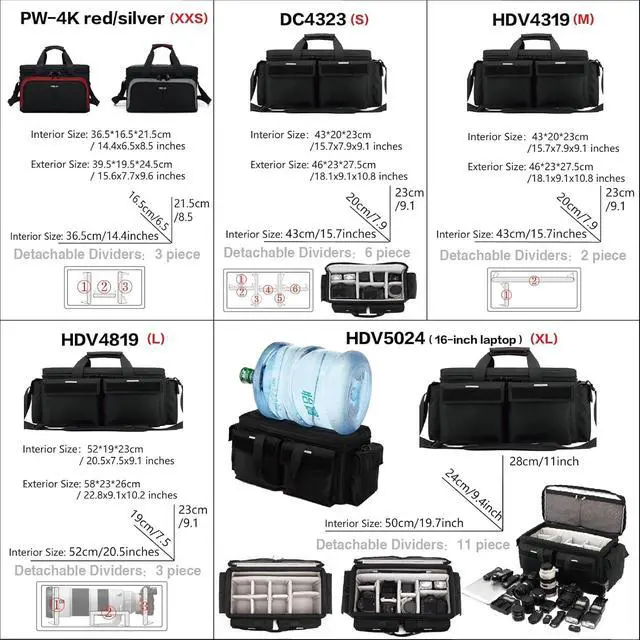 Alt view image 7 of 7 - Large Camera Bag, Pressure proof &Waterproof DSLR SLR Mirrorless Gadget bag,Cine Cube Bag for Camera Gear, Photographer, Videographer VideomakersFor FS7/FS6(XL)