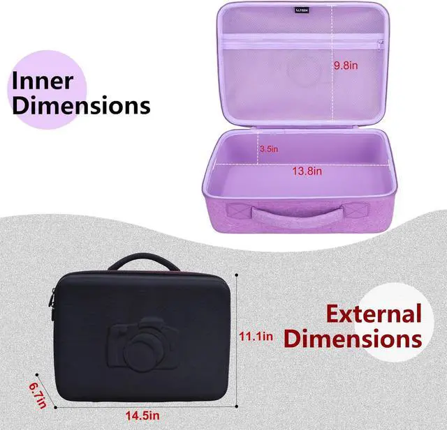 Alt view image 4 of 6 - Large Camera Case Bag for Canon/Sony/Nikon Camera and Multiple Lens Purple