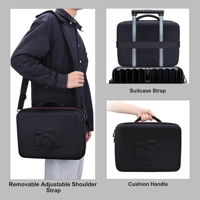 Alt view image 3 of 6 - Large Camera Case Bag for Canon/Sony/Nikon Camera and Multiple Lens Purple