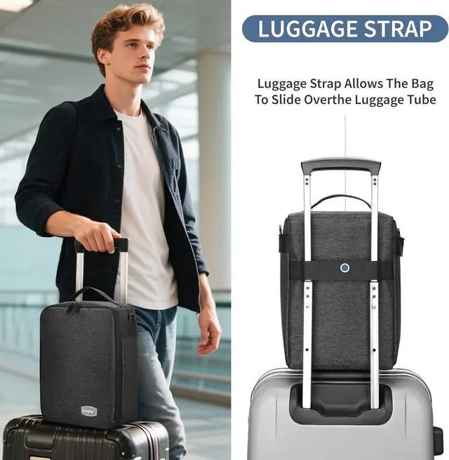 Alt view image 5 of 6 - Camera Insert Bag Lenses Cases with Large Capacity Camera Case Dividers with Grab Handle and Removal Strap Shockproof for DSLR SLR Mirrorless Cameras and Other Photography Accessories (Grey)